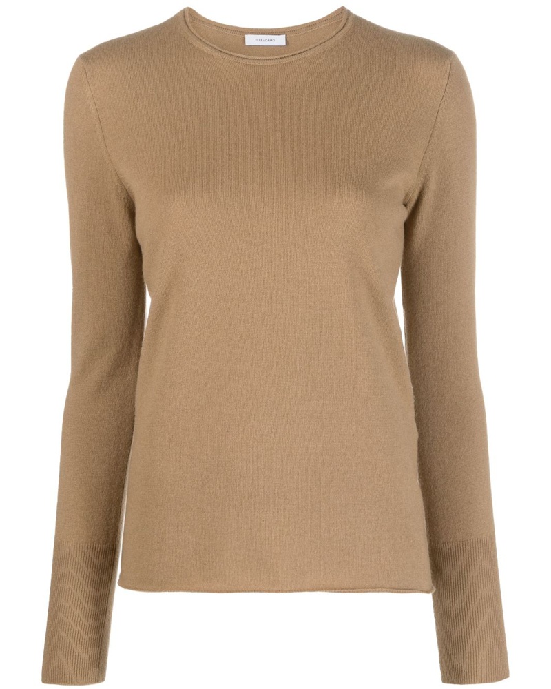 Ferragamo Damen Kaschmirpullover mit Rundhalsausschnitt