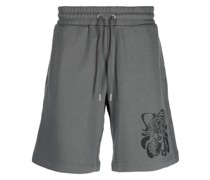 Shorts mit kristallverziertem Logo-Print