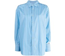 striped pointed-collar long-sleeve shirt