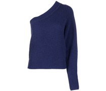 Gerippter One-Shoulder-Pullover
