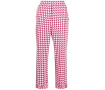 Gemusterte Hose mit Fransen