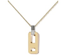 Lange 18kt Goldhalskette mit DNA Diamantanhänger