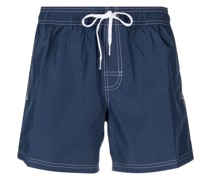 Gestreifte Badeshorts mit Logo-Patch