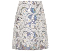 floral embroidery A-line skirt