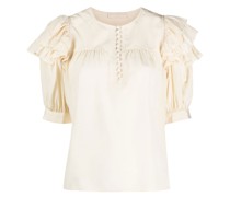 Seidenbluse mit Puffärmeln