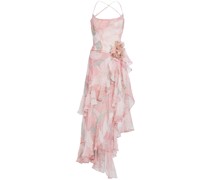 Samara floral-print ruffled silk dress