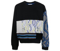 patchwork-detailing cotton sweatshirt