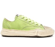 distressed-effect low-top trainers