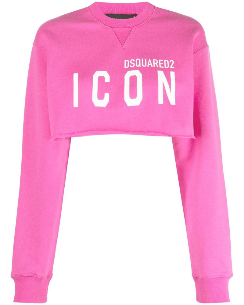 Dsquared2 Damen Icon logo-print cropped sweatshirt
