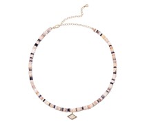 14kt Gelbgoldhalskette mit Opal und Diamanten