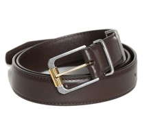 logo-stamp leather belt