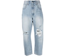 ripped-detail cropped jeans