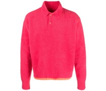 Strukturierter Pullover mit Polokragen