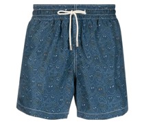 Badeshorts mit Smiley-Print