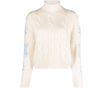 Rollkragenpullover mit Zopfmuster