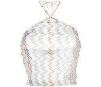 Neckholder-Top mit Zickzackmuster