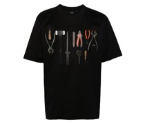 T-Shirt mit Werkzeug-Print
