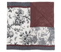 Seidenschal mit Blumen-Print
