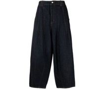 Tapered-Jeans mit hohem Bund