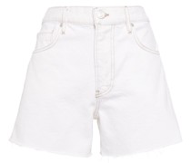 frayed-edge denim mini shorts