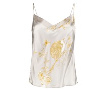 Camisole-Seidentop mit Blumen-Print
