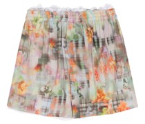 floral-print chiffon shorts
