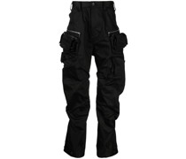 Tapered-Cargohose aus Satin