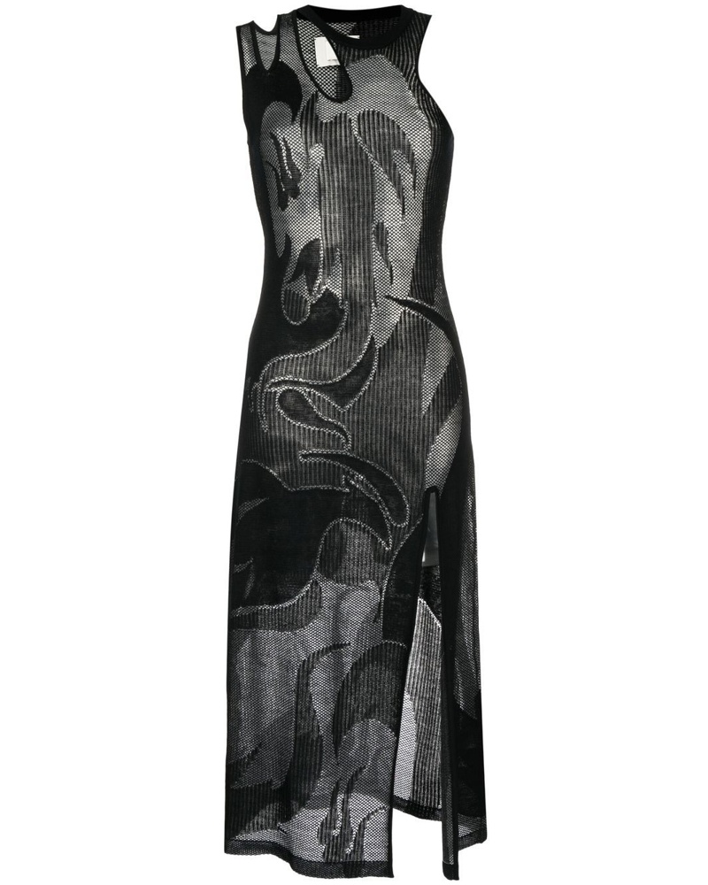 Feng Chen Wang Damen Transparentes Jacquard-Kleid