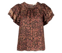 Florale Bluse mit Puffärmeln