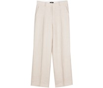 linen straight-leg trousers