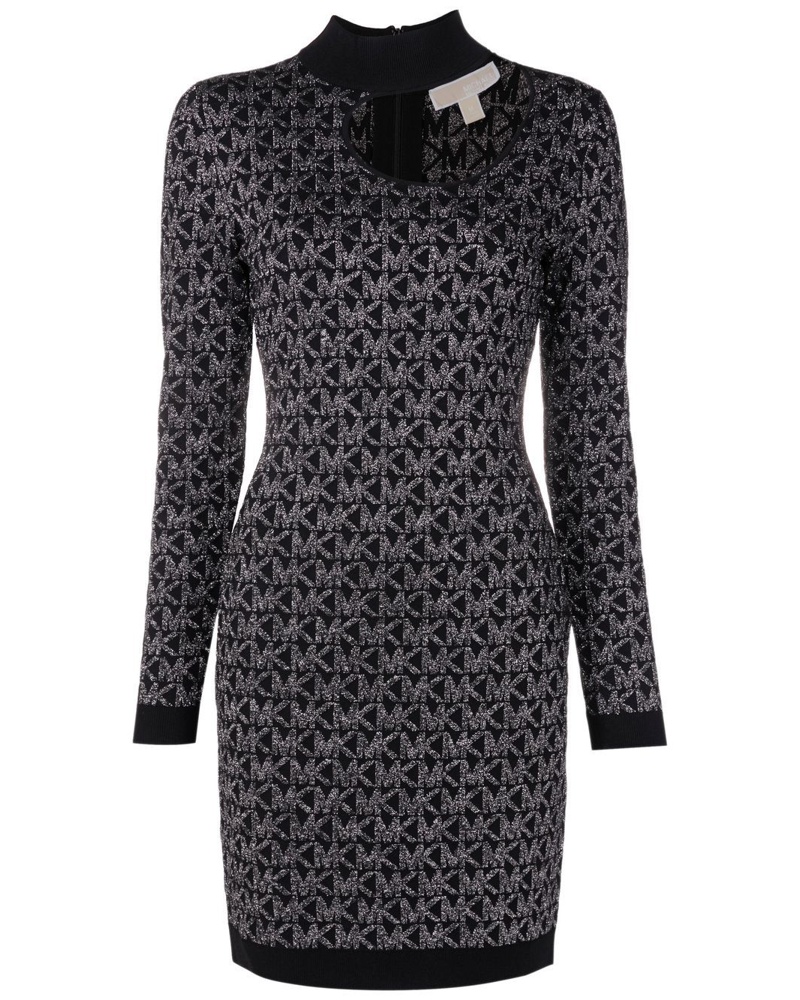 Michael Kors Damen Jacquard-Kleid mit metallischem Logo Michael Kors Damen Jacquard-Kleid mit metallischem Logo