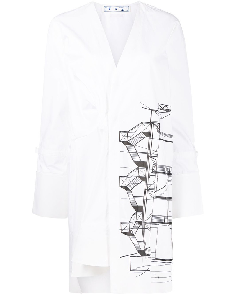 OFF-WHITE Damen Minikleid mit grafischem Print