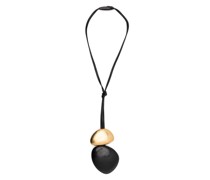 geometric-pendants leather necklace