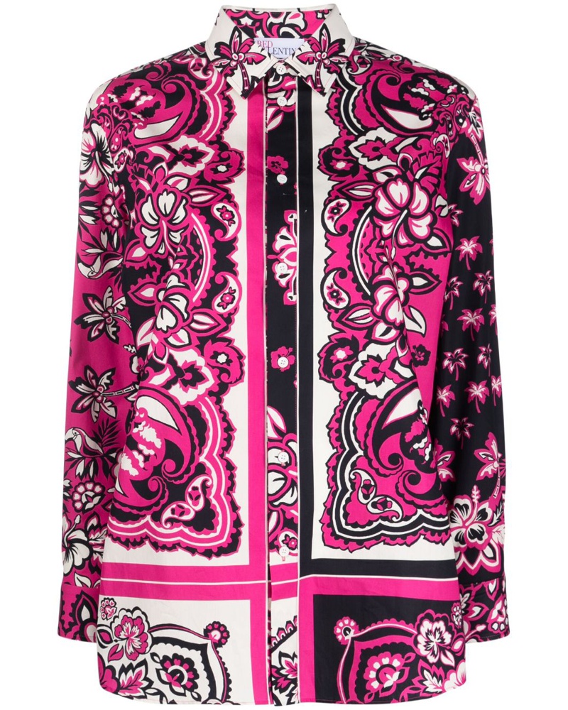 RED Valentino Damen Bandana-print cotton shirt