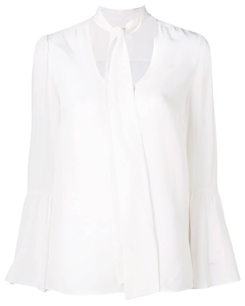 Michael Kors Damen Bluse mit Schleifenkragen