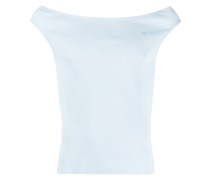 embroidered-logo ribbed tank top