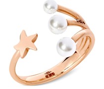 Offener 9kt Stellina Rotgold-Perlenring