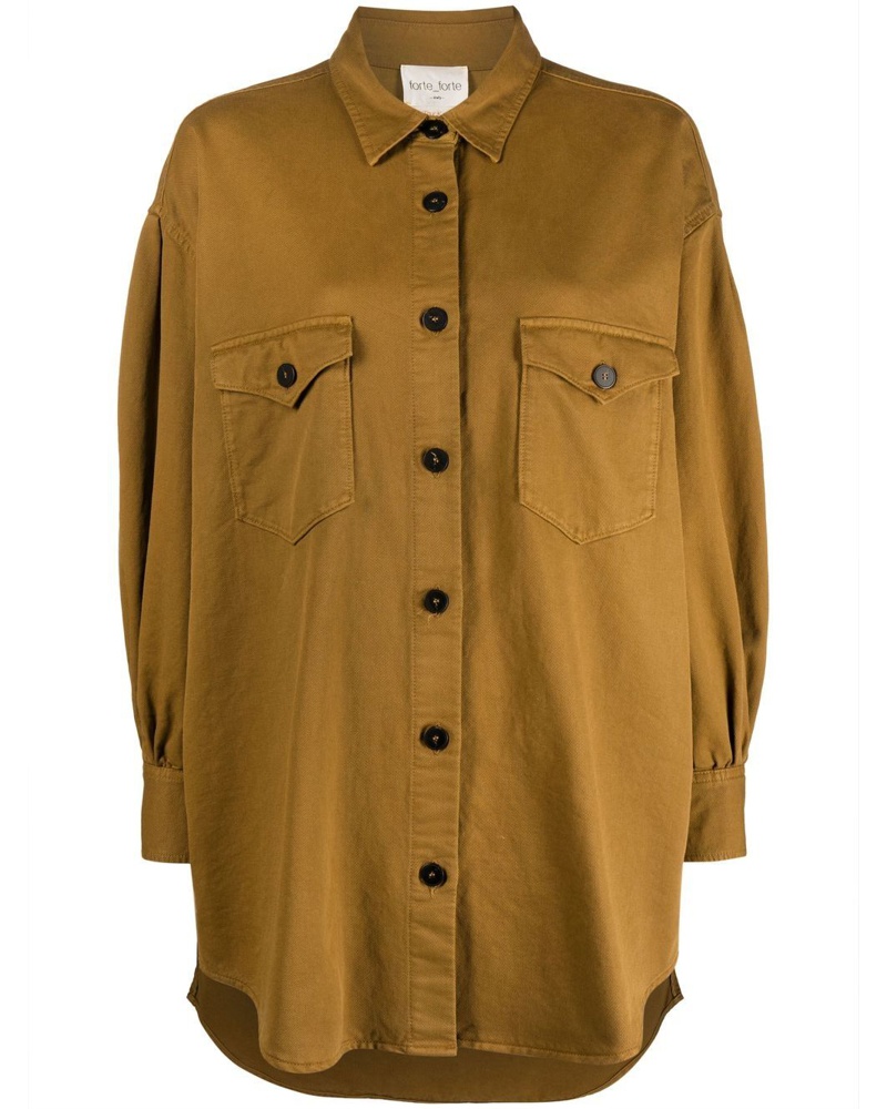 forte_forte Damen Klassische Hemdjacke