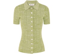 Avi button-up ribbed top