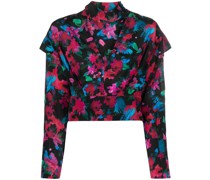 Seidenbluse mit Blumen-Print