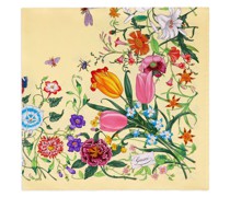 Seidenschal mit Flora-Print