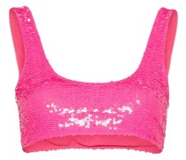 P.A.R.O.S.H. sequin-embellished cropped top