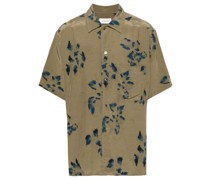 floral-print spread-collar shirt