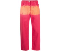 Gerade Jeans mit Blockstreifen
