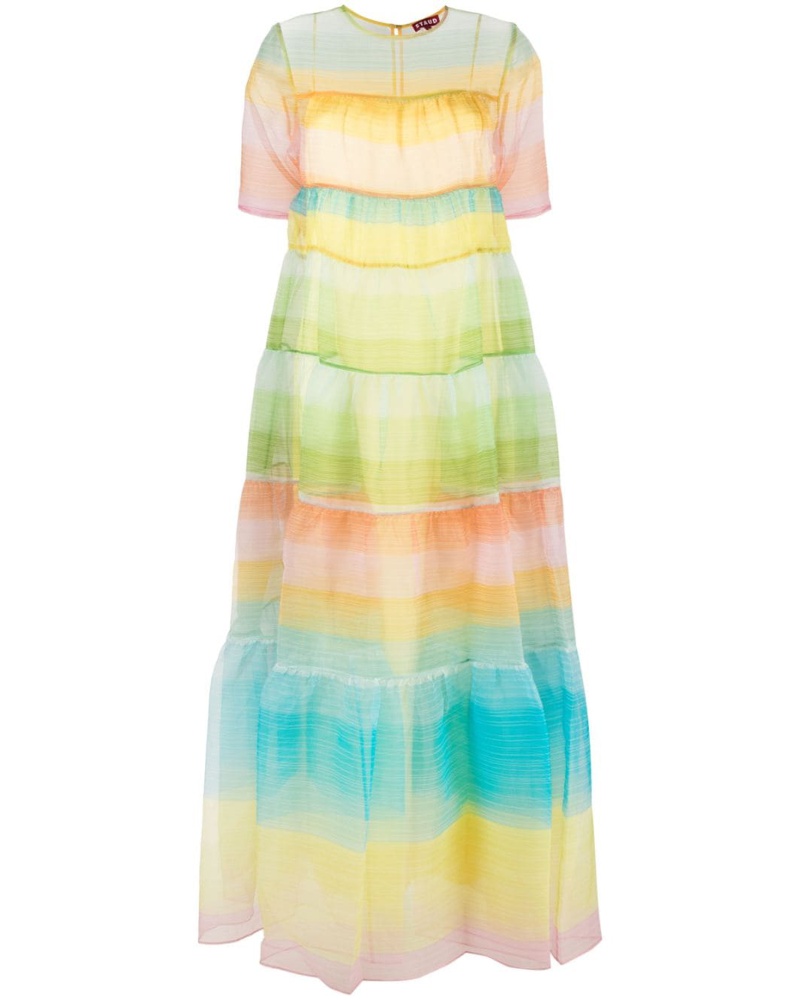 STAUD Damen Gestuftes Hyacinth Maxikleid