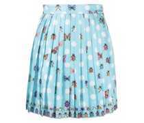 Butterflies pleated silk skirt