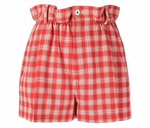 Karierte Shorts mit Paperbag-Taille