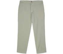 pressed-crease tapered trousers