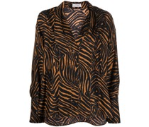 Seidenbluse mit Animal-Print