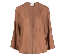 Drapierte Seidenbluse